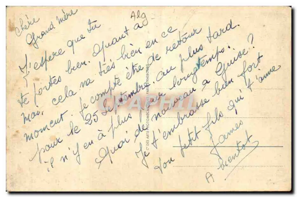 Oran — Moschee und Kirche St-Louis — Vintage Postcard/Antike Ansichtskarte n°72, Verlag C. des Arts Photomécaniques - Rückseite