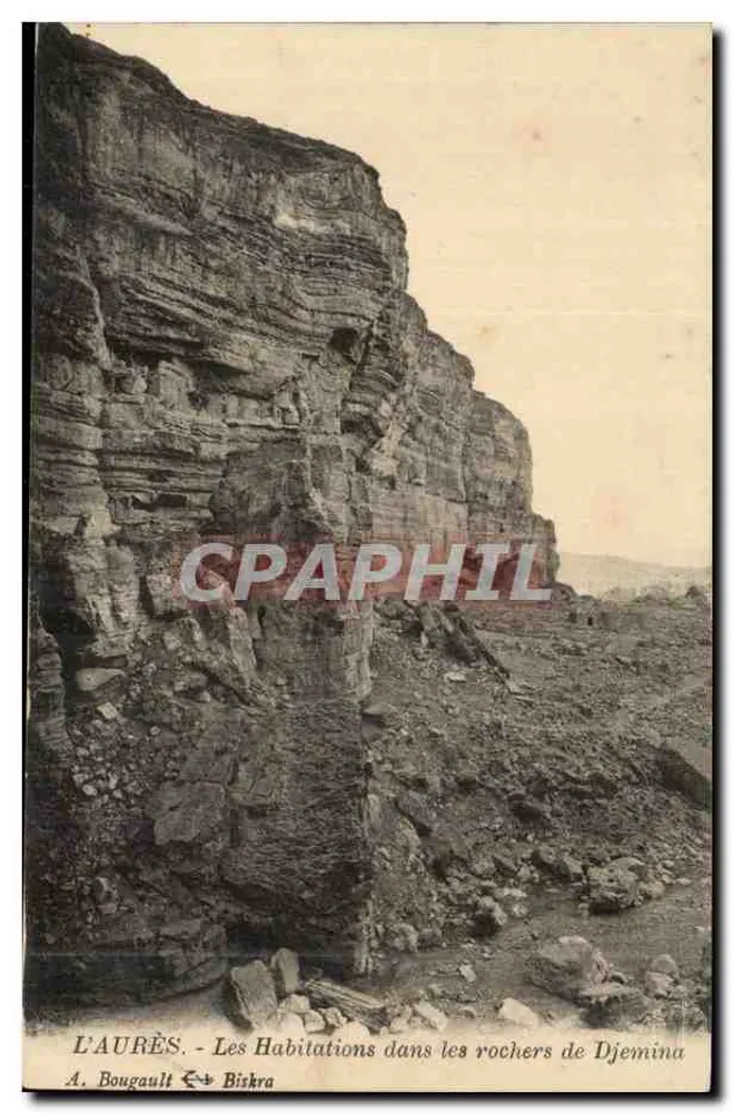Die Wohnungen in den Felsen von Djemina — A. Bougault & Biskra - Vorderseite