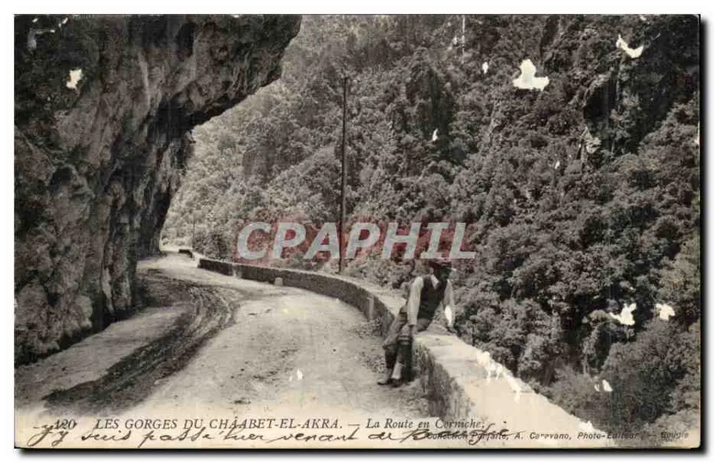 Die Schluchten von Cháabet-el-Akra — Die Straße auf der Corniche — A. Correvano, Foto-Verlag, Goujil - Vorderseite