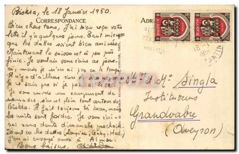 Biskra — Scènes et Types — Un Douar — LL - Rückseite