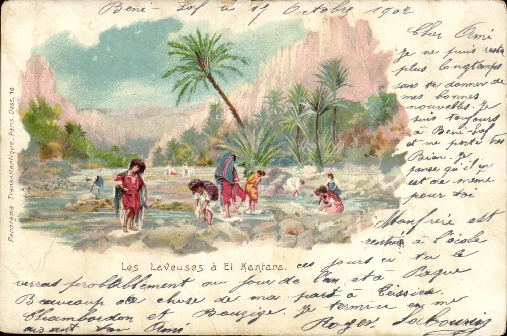 As Lavadeiras em El Kantara — Panorâma Transatlantique, Paris, Dess. 10 - Frente
