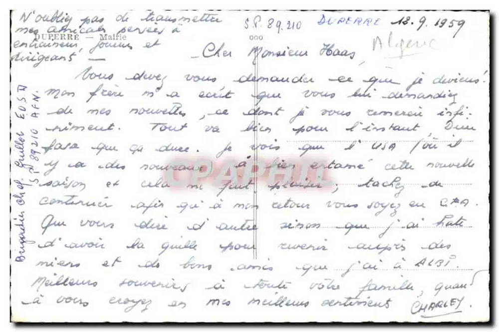 Mesquita da rue de la République — Argélia — n° 89.210 - Verso
