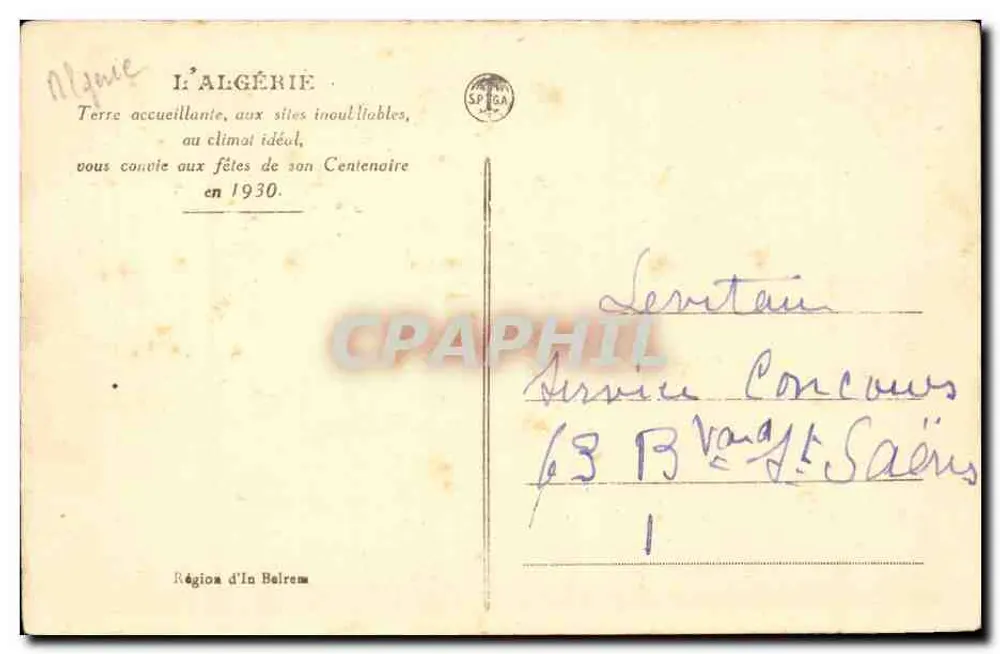 Argélia — paisagem desértica com camelo — Região de In Belrem - Verso