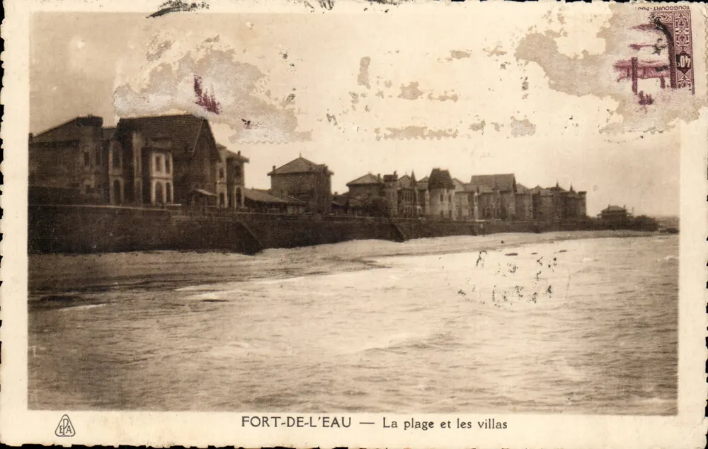 FORT-DE-L'EAU — Der Strand und die Villen — Phototypie. Verlag Alphonse Razzet - Vorderseite