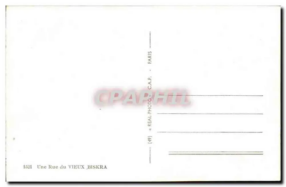 Eine Straße im Alten Biskra — Algerien — Verlag C.A.P. Nr. 1521 - Rückseite