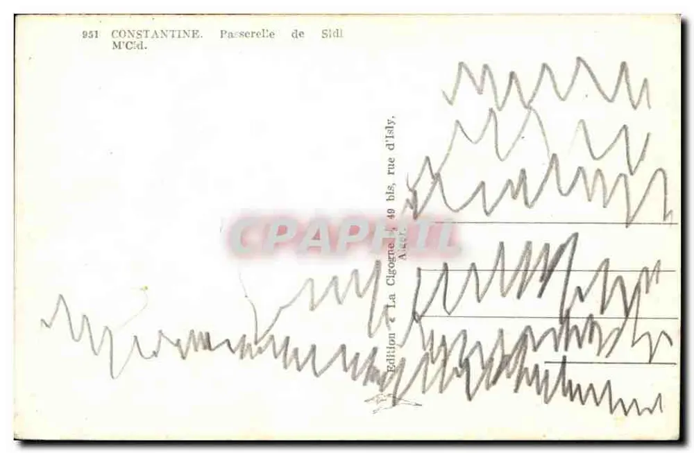 Costantinopoli — Passerella di Sidi — Edizione La Cigogne, 49 bis, rue d'Isly - Verso