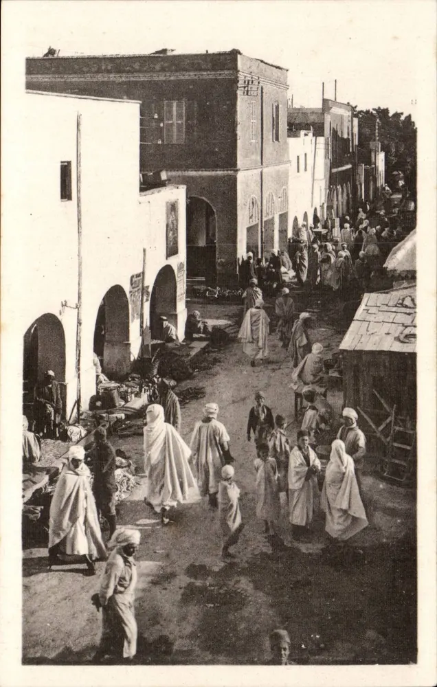 Biskra — Un Angolo del Mercato — CAP.24, Les Arts Photomécaniques, Parigi - Recto
