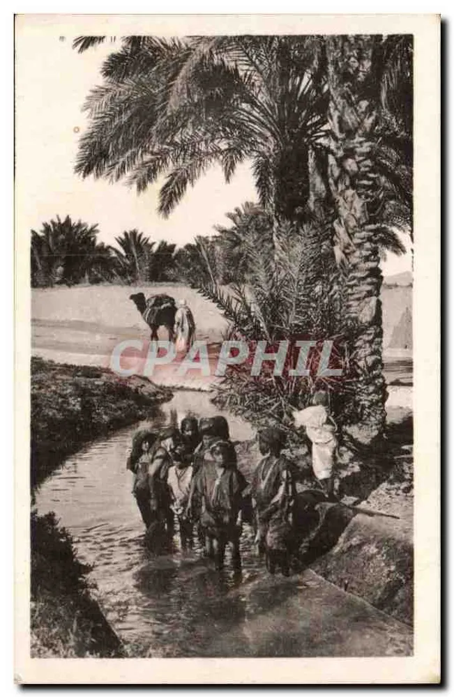 Biskra — Kinder baden im Segnia — C° Les Arts Photomécaniques, Straßburg - Vorderseite