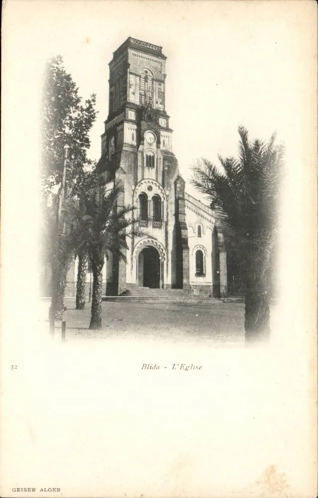 Blida - A Igreja — editor GEISER ALGER, n° 32 - Frente