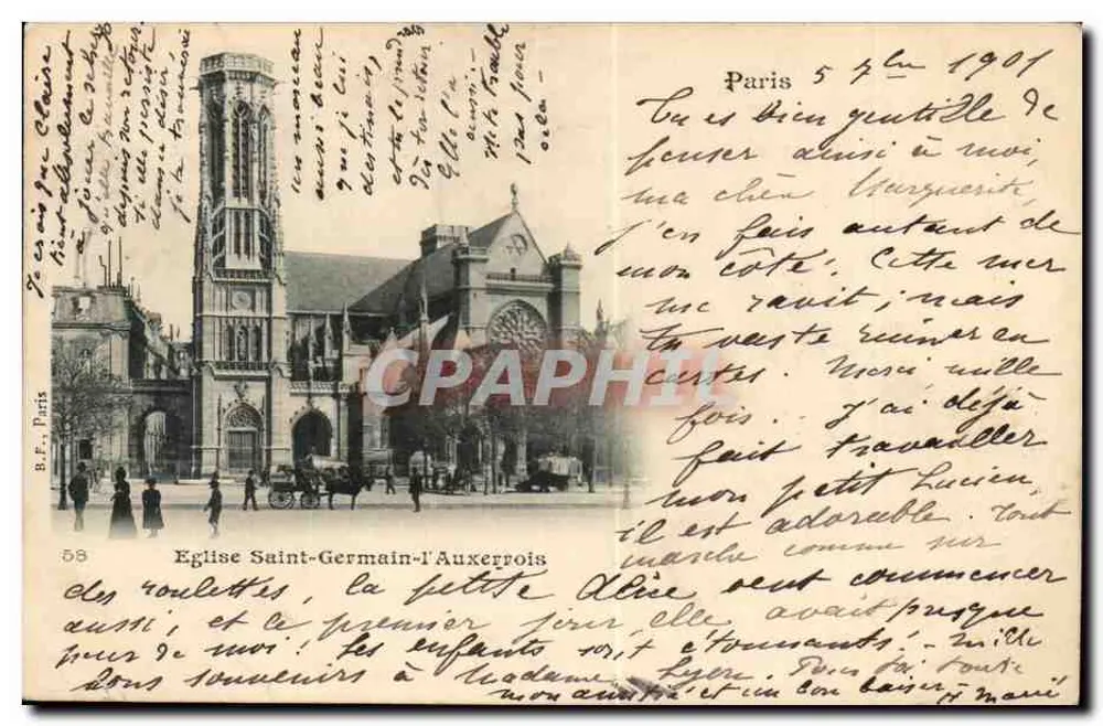 Igreja de Saint-Germain-l'Auxerrois — Paris — B.F. Paris n°58 - Frente