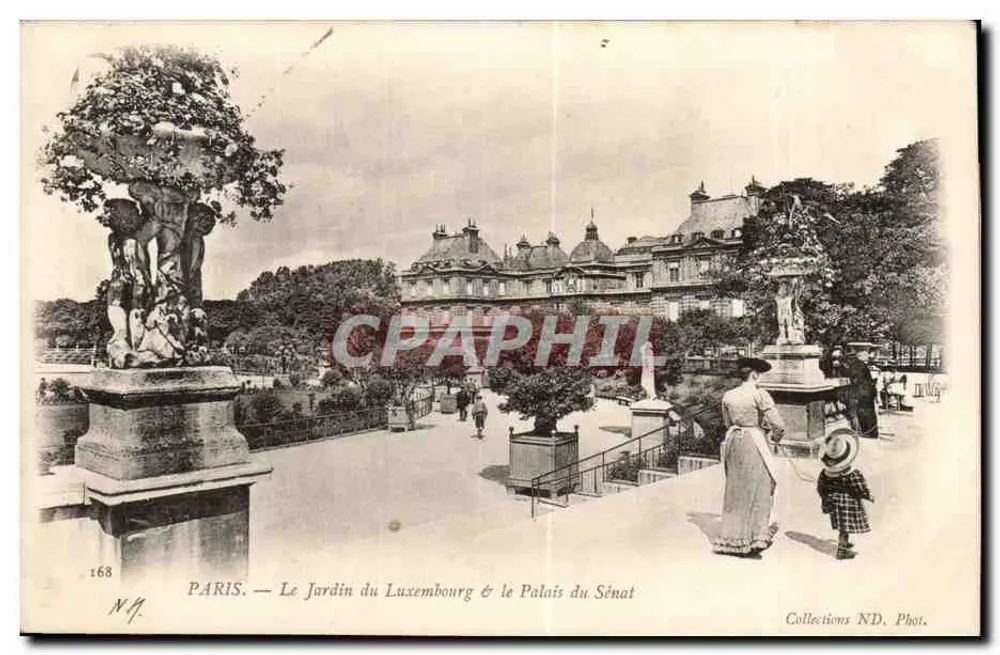 Paris — Der Luxembourg-Park & das Palais des Senats — Sammlung ND. Fotografie n°168 - Vorderseite