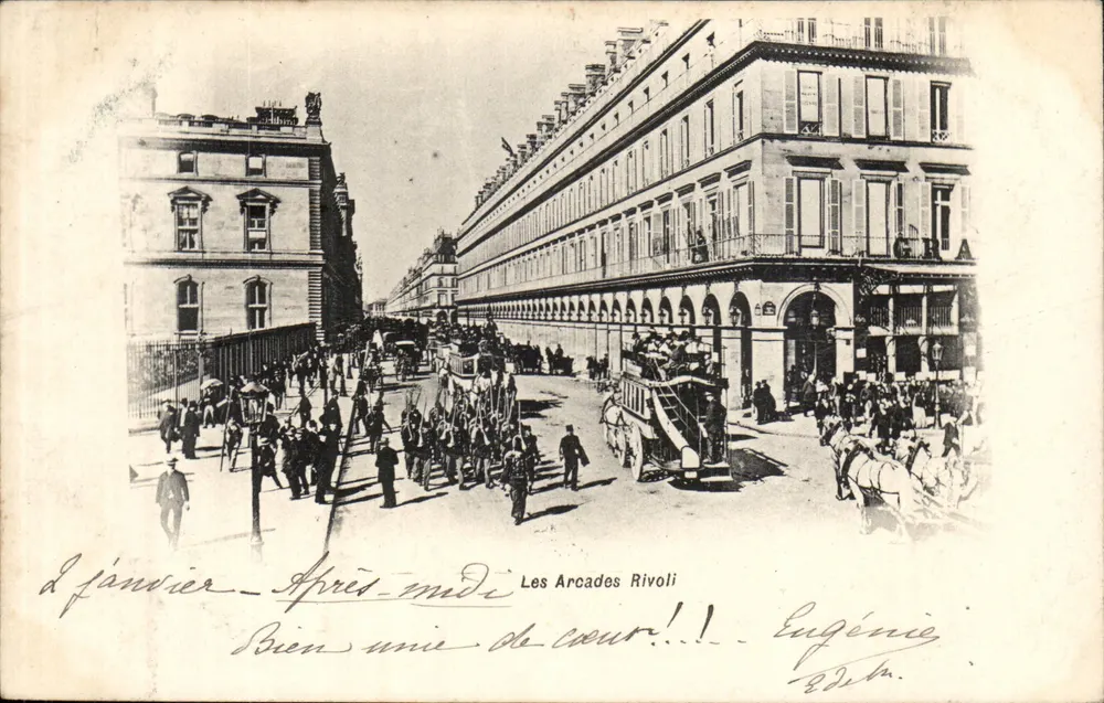 Les Arcades Rivoli — Paryż — Wydawca Eugénie - Awers