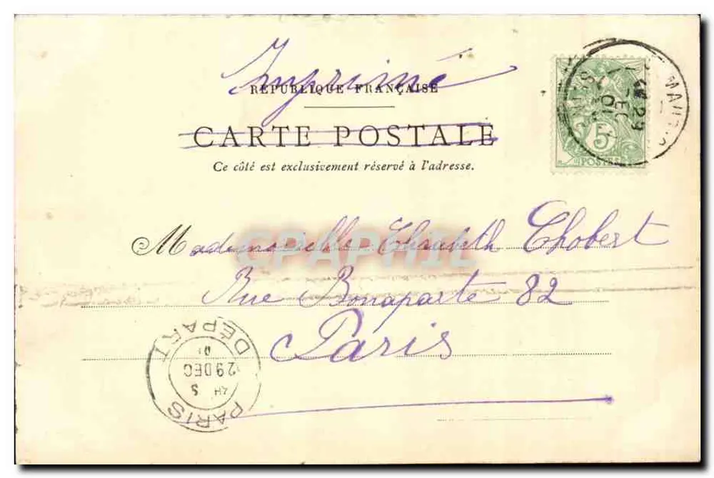 Paris — Prefeitura da Sena — Ed. Laussedat, Chalcaud - Verso