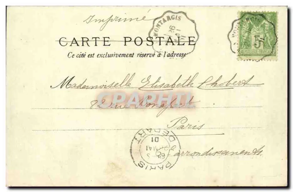 O Velho Paris na Exposição — Montargis, n°104 — Impressora Montargis - Verso