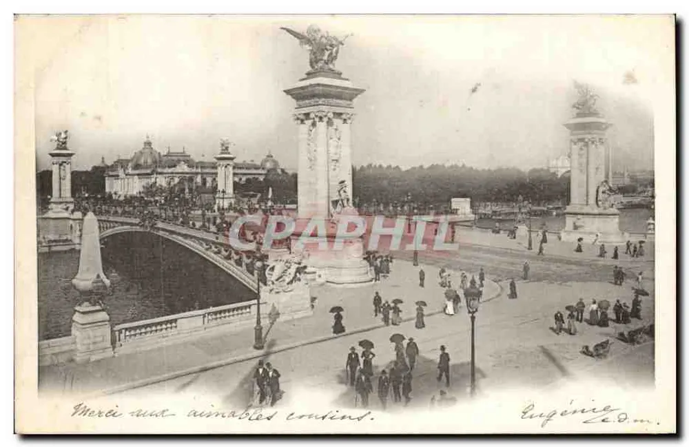 Ponte Alexandre-III — vista panorâmica — Eugénie Edm. - Frente