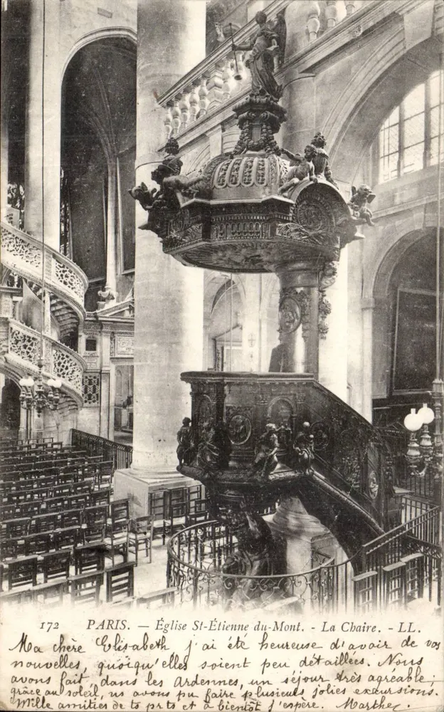 Paris — Kirche Saint-Etienne-du-Mont — Die Kanzel — LL - Vorderseite