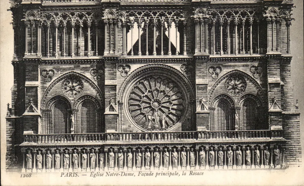Paris — Kirche Notre-Dame, Hauptfassade, die Rosefenster — NP Phot, n°1208 - Vorderseite