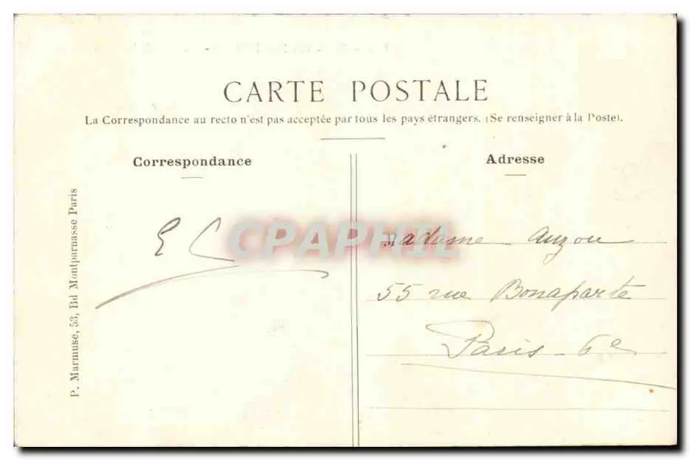 Bois de Boulogne — Ansicht des Sees Saint-James — P. Marmuse, 53 Bd Montparnasse Paris - Rückseite