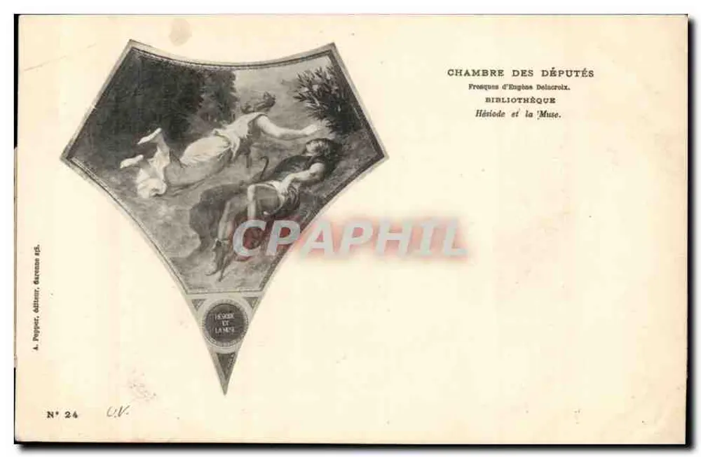 Chambre des Députés — Bibliothèque — Hesiod und die Muse — A. Dupont, Verleger, n° 24 - Vorderseite