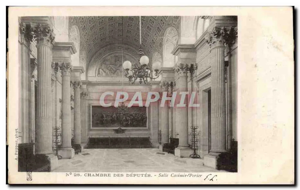 Chambre der Abgeordneten — Saal Casimir-Perier — A. Permar, Fotografie. Nr. 28 - Vorderseite