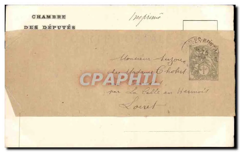 Chambre der Abgeordneten — Saal Casimir-Perier — A. Permar, Fotografie. Nr. 28 - Rückseite