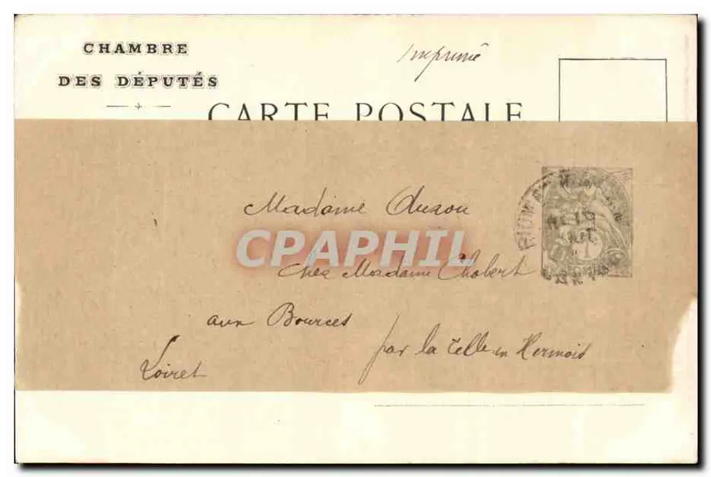 Chambre des Députés — Salon Abel de Pujol — A. Pepper, phot. N° 29 - Rückseite