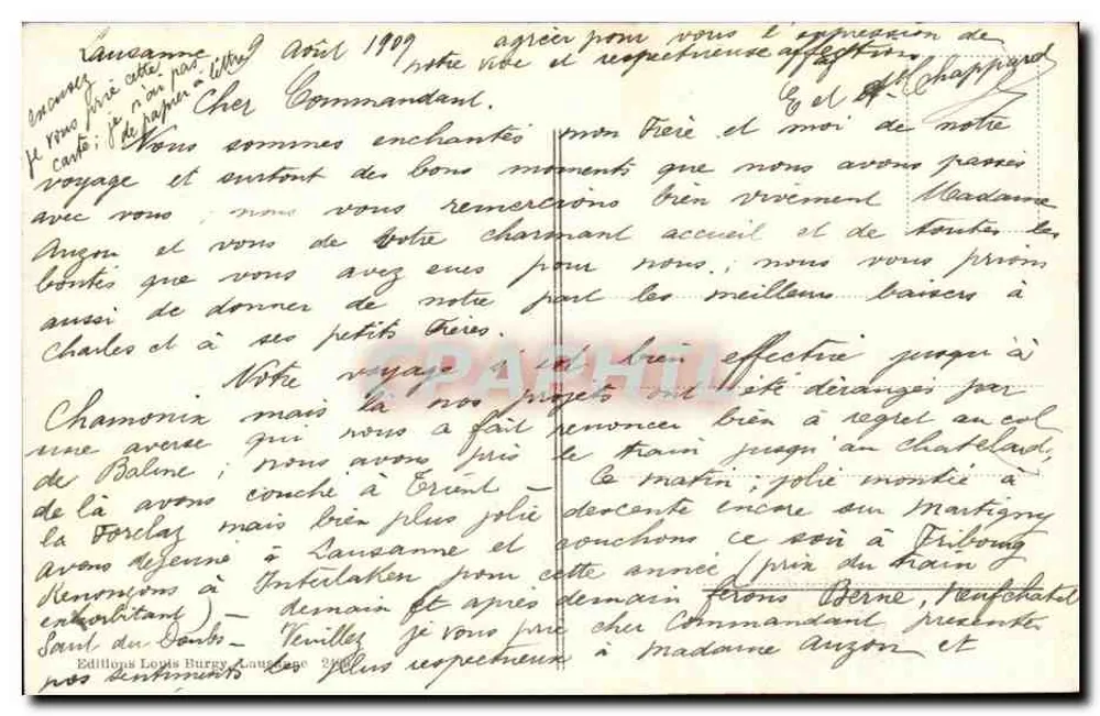 Lausanne - Die Kathedrale und die Alpen — Éditions Louis Burgy, n° 2466 - Rückseite
