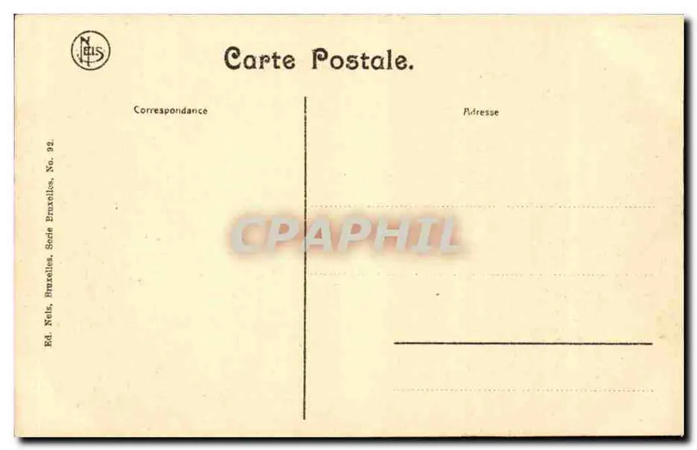 Brüssel — Häuser der Gilden — Ed. Nels, Brüssel, Nr. 92 - Rückseite