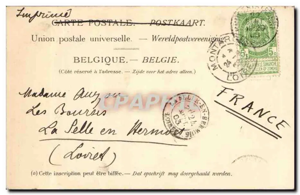 Ypres. Schlachthof — J. Chubert, Verlag Ypres, Seriennummer nicht sichtbar - Rückseite