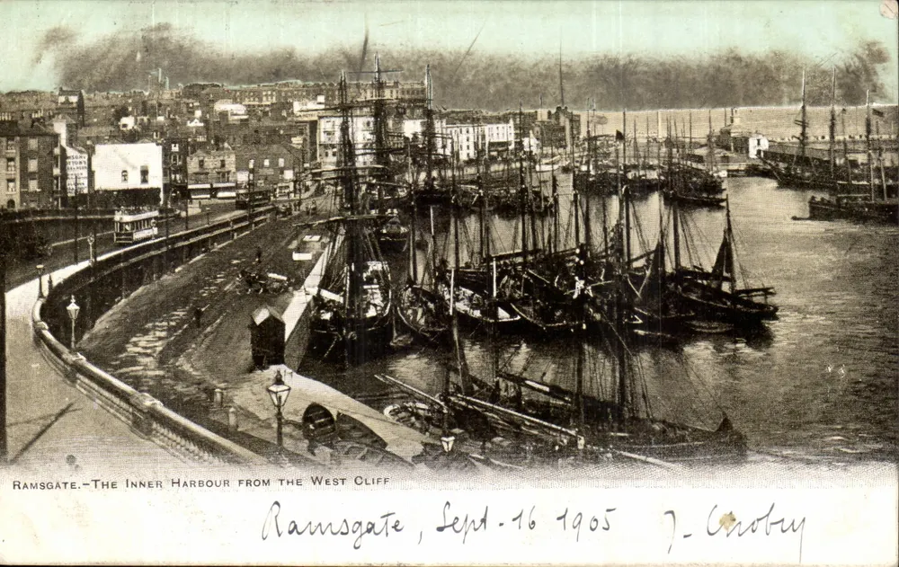Ramsgate — Blick auf den Hafen von innen vom westlichen Felsen — J. Crosby - Vorderseite