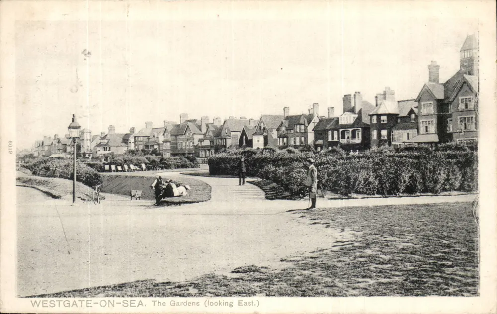 Westgate-on-Sea. Die Gärten (Blick nach Osten.) — Peacock Brand Postkarte, n°6019 - Vorderseite