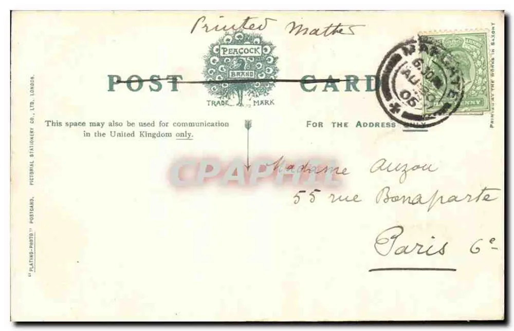 Westgate-on-Sea. Die Gärten (Blick nach Osten.) — Peacock Brand Postkarte, n°6019 - Rückseite