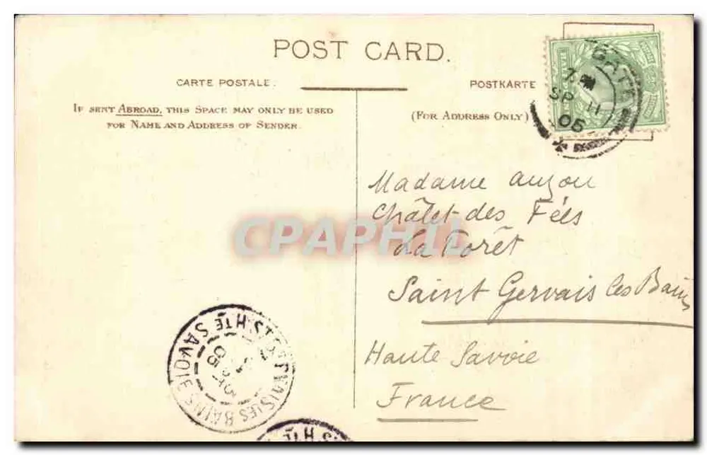 F.S. "ROYAL SOVEREIGN" — Dampfschiff mit Flügelrädern — Verlag: The New Palace Steamers, Ltd., 50, King William Street, E.C. - Rückseite