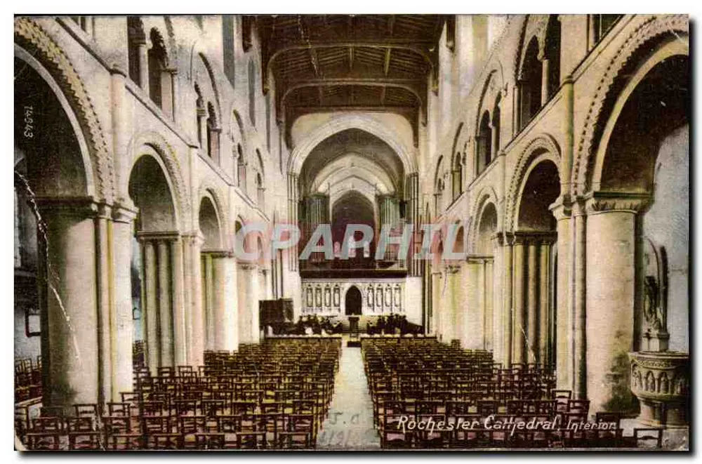 Cattedrale di Rochester. Interno — vista interna della cattedrale — The Wratch, serie 1403 - Recto