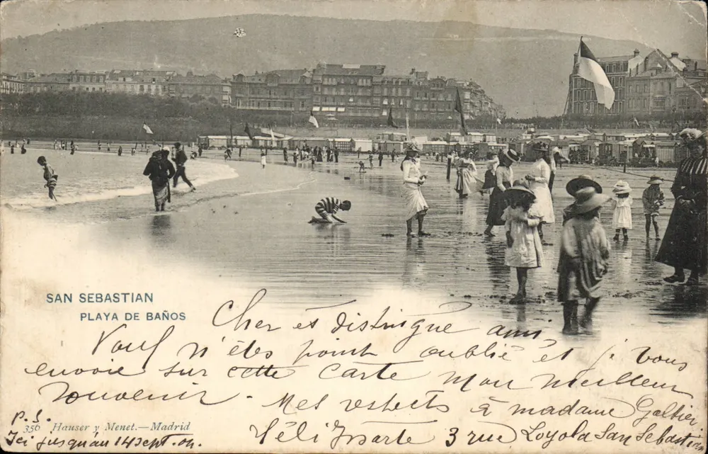 San Sebastián — Playa de Baños — Hauser y Menet, n° 356 - Frente