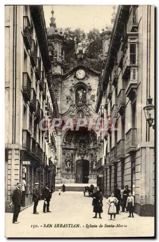 San Sebastián - Kirche Santa-Maria — Verlag G. G. Galarza, n° 150 - Vorderseite