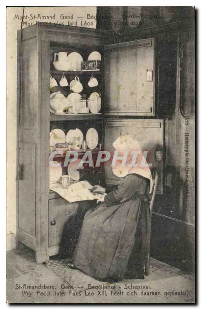 Mont-St-Amand, Gand — Béguinage — Mgr Pecci später Papst Leo XIII. sitzend - Vorderseite