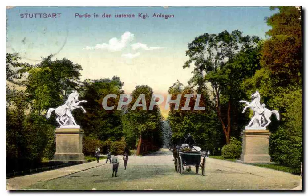 Stuttgart — Teil der unteren Kgl. Anlagen — Postkartenverlag Fritz Schanbacher, Stuttgart, Nr. 209 - Vorderseite