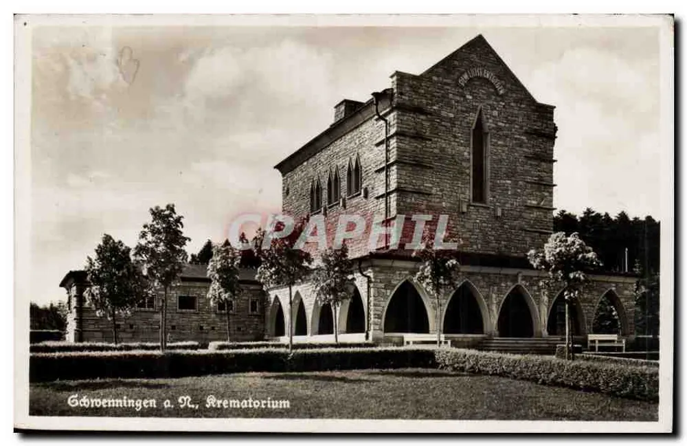 Schwoenningen a. N., Krematorium — wydawca Martin Zauch Buch, Papier- und Schwewarenhandel - Awers