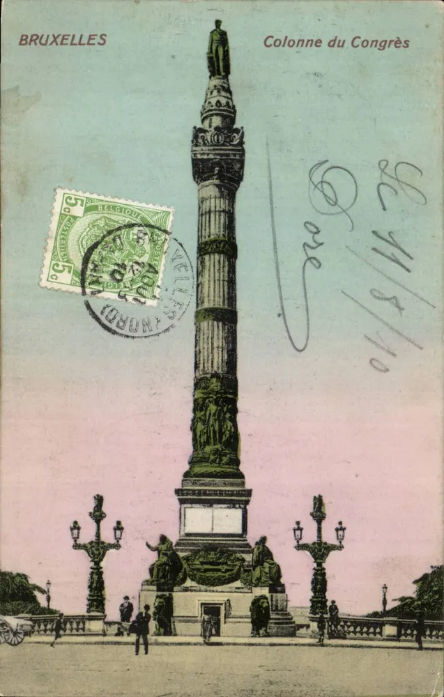 Brüssel — Säule des Kongresses — unbekannter Verlag, Seriennummer nicht sichtbar - Vorderseite