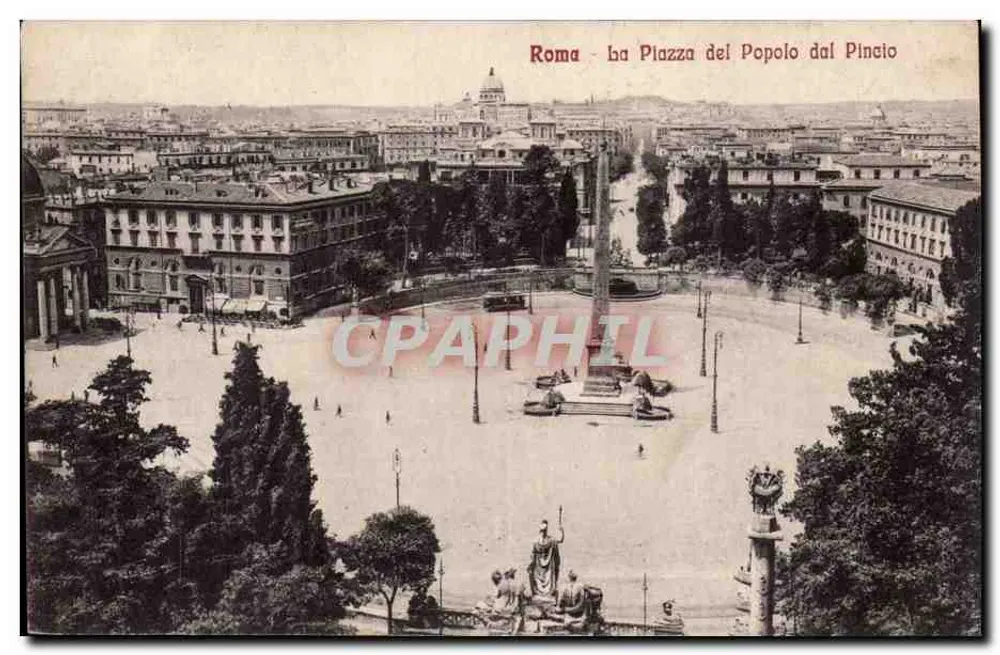Rom - Piazza del Popolo vom Pincio — Panoramablick — Verlag STP Nr. 78377 - Vorderseite