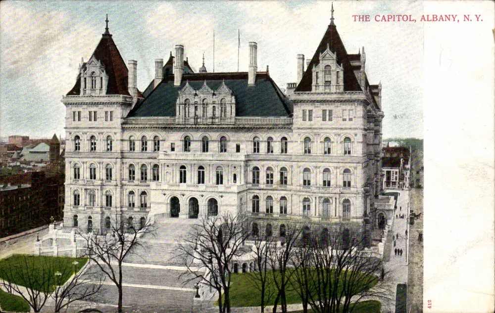 Der Capitol, Albany, N.Y. — Panoramablick — A. C. Bosselman & Co., Nr. 413 - Vorderseite