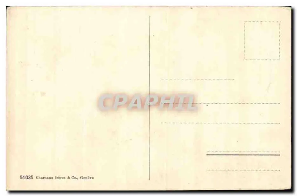 Lausana - Palácio de Rumine — vista do edifício e da praça, editor Charnaux frères & Co., Genebra, n° 51035 - Verso