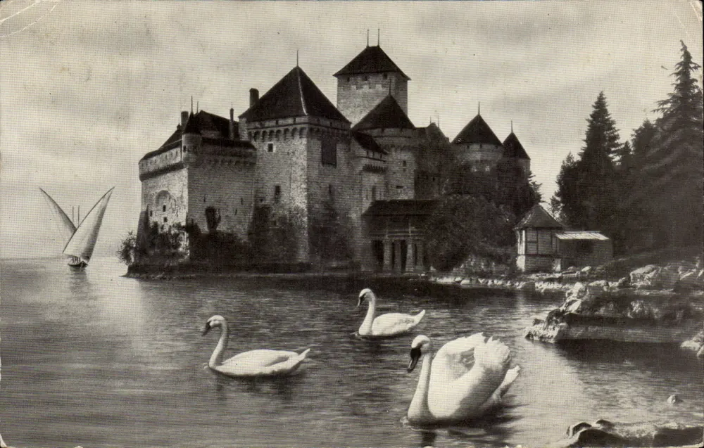 Castelo de Chillon — Lago Léman — Éditions Jaeger Genève, n°6222 - Frente