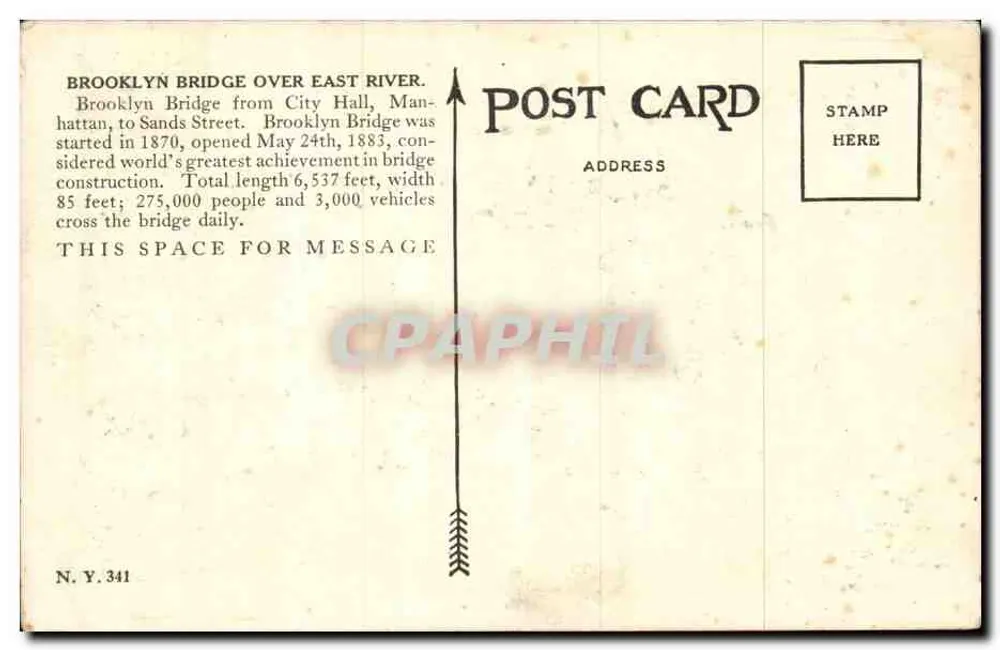 Brooklyn Bridge und East River, New York — American Studio - Rückseite