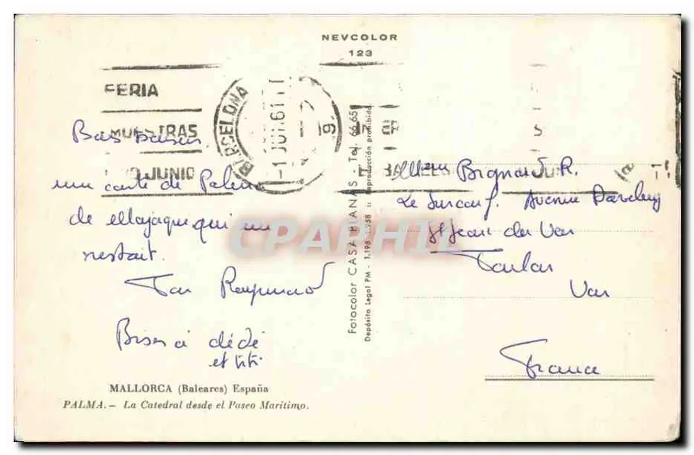 Palma de Mallorca — Die Kathedrale vom Poseo Maritime — NEVCOLOR 123 - Rückseite