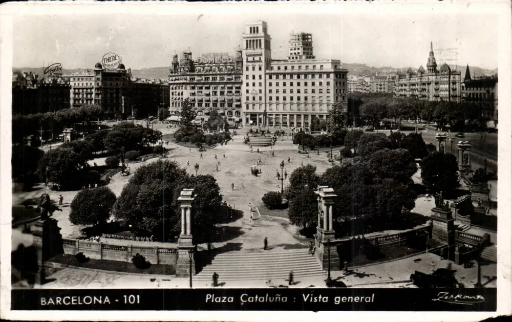 Barcelona - 101 - Plaza Cataluña : Allgemeiner Blick — Verlag T. R. Rovira - Vorderseite