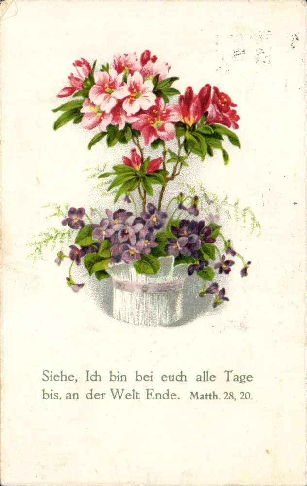 Blumenstrauß — biblischer Text — unbekannter Verlag - Vorderseite