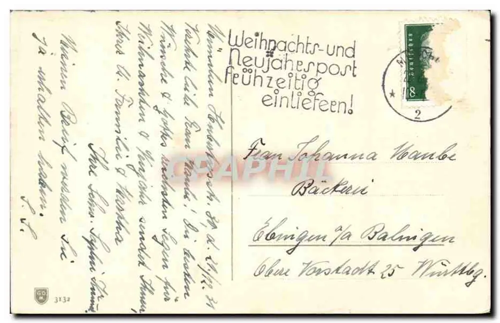 Blumenstrauß — biblischer Text — unbekannter Verlag - Rückseite