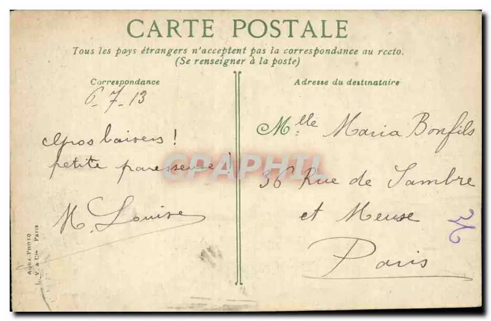 Bildriff - Grande Plage — vista da praia animada — editor V. & Cie, Paris, n° 1740 - Verso